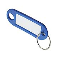 Pack of 10 TAG1 Plastic Name Tags with Key Rings (8 colours)