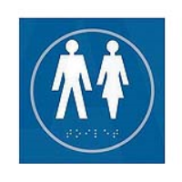 Unisex 150mm x 150mm Taktyle (Braille) Self Adhesive Sign