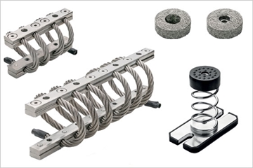 Damping elements - wire rope isolators, spring mounts and cushions