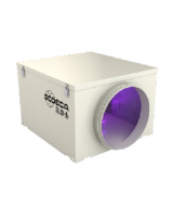 CG/LP-UVc-200-F7+F9 Germicidal chamber without fan for 200mm diameter duct with 4 UVc ultraviolet lamps, F7 filter, F9 filter. Ideal for installation in existing air conditioning and ventilation systems.