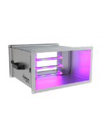 CGR-UVc-4020-0 Germicidal chamber without fan for 400 x 200mm rectangular duct with 4 UVc lamps (no filtration). Ideal for installation in existing air conditioning and ventilation systems.