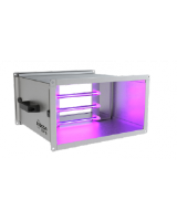 CGR-UVc-4020-F7+F9 Germicidal chamber without fan for 400 x 200mm rectangular duct with 4 UVc lamps, F& filter and F9 filter. Ideal for installation in existing air conditioning and ventilation systems.