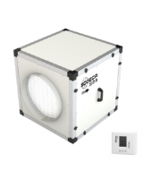 CJK/Filter/EC-400-F7+F9-CG - 2,200m&#179;/h Air Purification unit with UVc chamber and 400mm impellor for 450mm circular ducts, 700mm cube overal