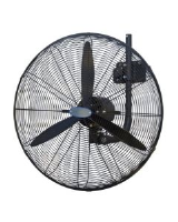 Cyclone 750W 30" Oscillating wall mounted fan. Heavy Duty. With remote control. 18,000m&#179;/h
