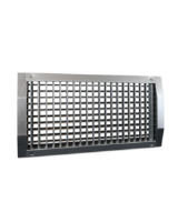 NOVA-C-2-1025x125-V-ZN. Double deflection round duct steel grille, unpainted