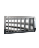 NOVA-C-2-1225x75-V-ZN. Double deflection round duct steel grille, unpainted