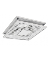 TSO-125 square perforated ceiling diffuser, steel, white RAL9010 Gloss 30% with THOR plenum box as an accessory