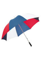 James Ince Sturdy 30'' Golf Umbrella - Red, White, Navy & Blue - Black Sports handle