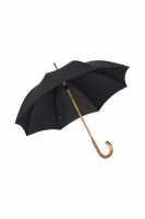 Gents Hickory Solid Stick Ince Umbrella - Black Polycotton