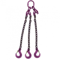 10mm 3 leg Grade 80 Chain Sling c/w Sling Hook and Shortener