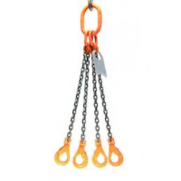 10mm 4 Leg Grade 80 Chain Sling c/w Self Locking Hook