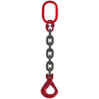 10mm Single leg Grade 80 Chain Sling c/w Self Locking Hook