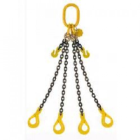 13mm 4 Leg Grade 80 Chain Sling c/w Self Locking Hook and Shortener