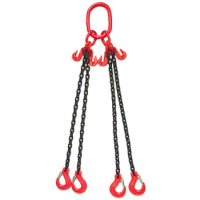 16mm 4 Leg Grade 80 Chain Sling c/w Sling Hook and Shortener