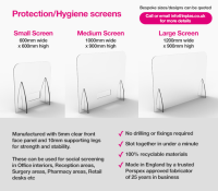 Custom Made Small Hygienic Screens For Retail Desks