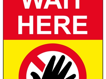 COVID 19 Please Wait Here Stickers