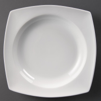 Olympia 250mm Rounded Square Bowls With Circular Well (Pack Of 4) (CB691)