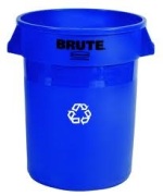 Rubbermaid 121 Litre Blue Brute Waste Bin With Recycling Logo (DN851)