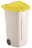 Rubbermaid 100 Litre Wheelie Bin With Yellow Lid (F692)