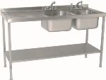 Parry Stainless Steel Double Bowl Sink LH Drainer 1500x600mm (SINK1560DBL)