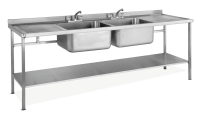 Parry Stainless Steel Double Bowl / Drainer Sink 1800x600mm (SINK1860DBDD)