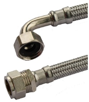 15mm x 1/2"" x 500mm Flexible Tap Connector With 90 Degree Elbow