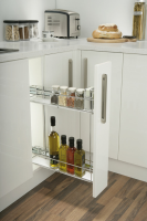 Pull Out Storage, Chrome Wire Baskets. Cabinet Width 150 mm Soft Closing