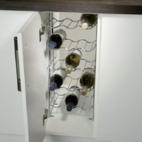 Wine Rack for 300mm Base Cabinets Five Tier Chrome Wire
