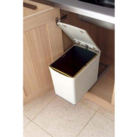 pull out waste bin 16l plastic light grey- recycle waste