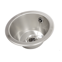fin230r round inset bowl 280mm diameter stainless steel sink