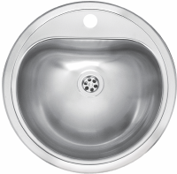 Atlantis round inset bowl sink stainless steel without overflow