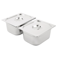 1/2 PAN + LID SET – 2074 Gastronorm 150mm Deep stainless steel food containers and pan