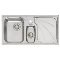 reginox rl205sr president inset kitchen sink and drainer hand-right hand