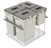 Pull Out Waste Bin, for Door Front Mounting, 3x 20 and 1×9 Litres, Kombi