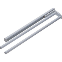 pull out kitchen towel rail holder 2 arm metal, chrome