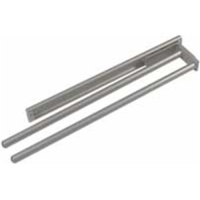 pull out kitchen towel rail holder 2 arm, silver effect metal