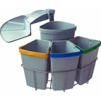 pull waste bins, 39 litres with 4 bins