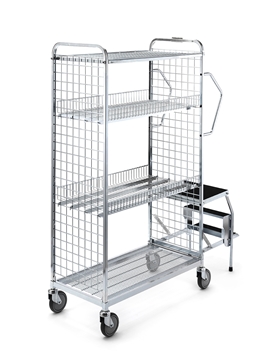 Shleved Stock trolley - With Ladder