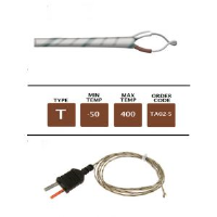 TA02-5 - T Type F/Glass Fine Wire Thermocouple 5m x 0.3mm