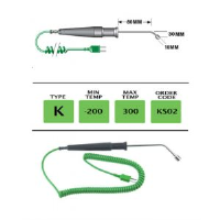 KS02 - K Type Fast Response Ribbon Probe 110 x 10mm 45deg Bend