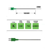 KHM01- K Type Plug Mounted G/Purpose (Binder) Probe 100mm x 3mm