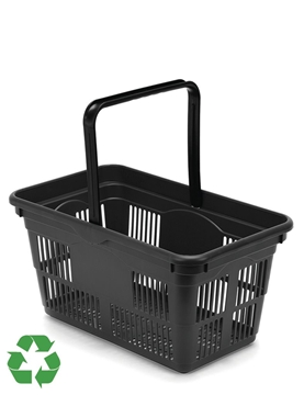 24 Litre Black Recycled Shopping Basket 