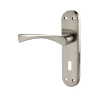 Access Hardware K22 Series Door Handle on Lock Plate Satin Aluminium