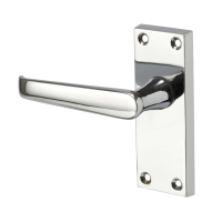 Access Hardware Victorian Door Handle on Short Latch Plate Polished Chrome