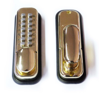 AK24 Non Hold Open Push Button Digital Lock Polished Brass