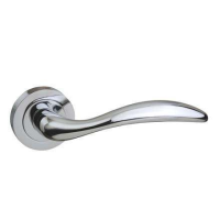 Atlantic Mediterranean Ancon Door Handle on Rose Polished Chrome