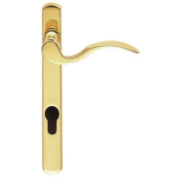 Carlisle Brass 70mm Centres Left Hand Scroll Narrow UPVC Door Handle Polished Brass