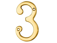 Carlisle Brass 76mm '3' Classic House Number Polished Brass
