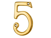 Carlisle Brass 76mm '5' Classic House Number Polished Brass