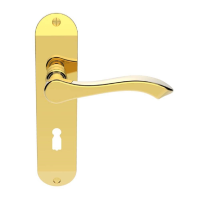 Carlisle Brass Andros Door Handle on Lock Plate Polished Brass